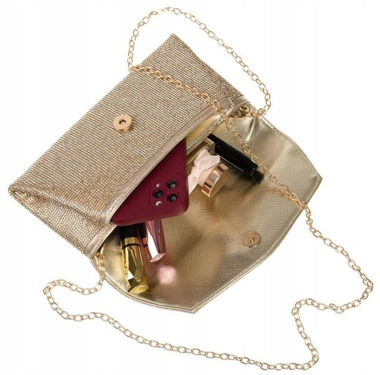 Torebka kopertówka, złota, Peterson