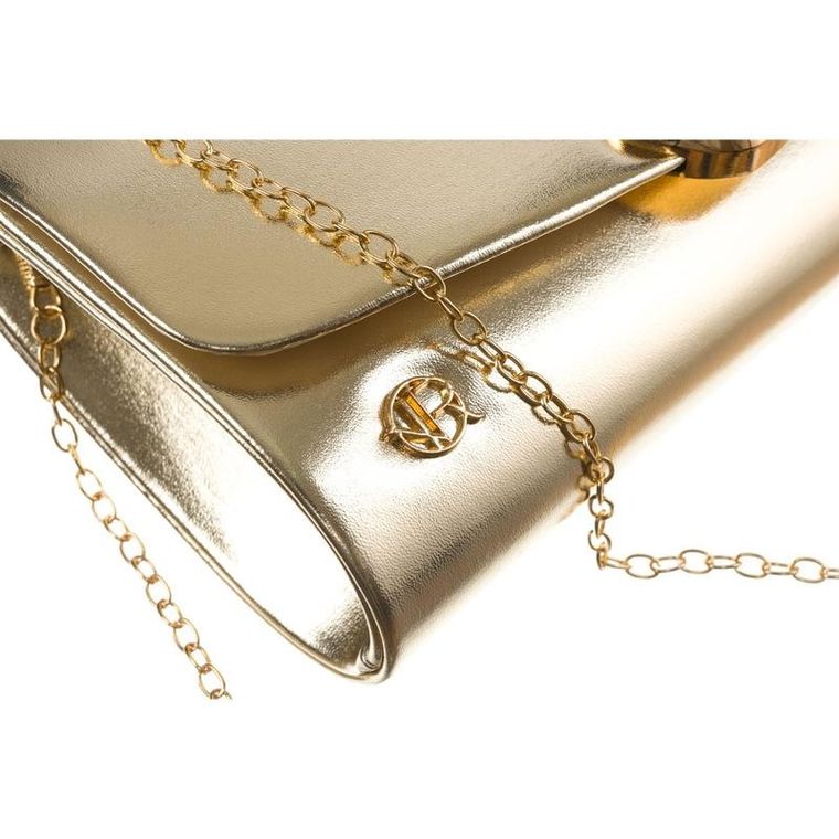 Torebka kopertówka, złota, skóra ekologiczna, Rovicky