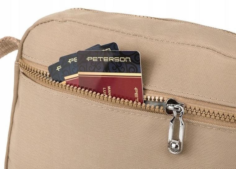 Torebka listonoszka, beżowa, Peterson