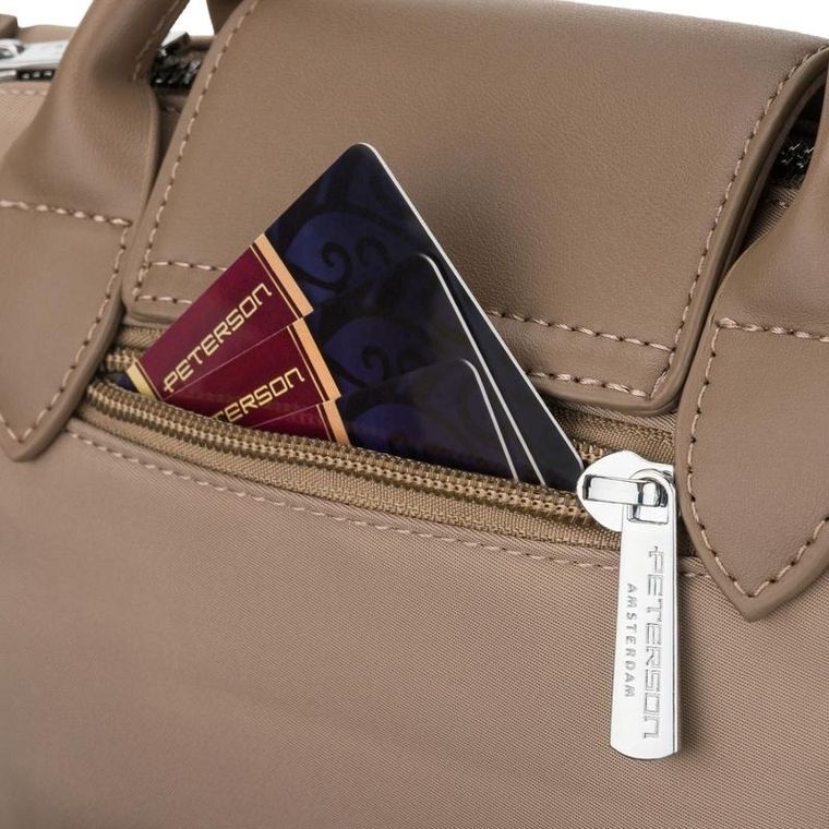 Torebka listonoszka, beżowa, Peterson
