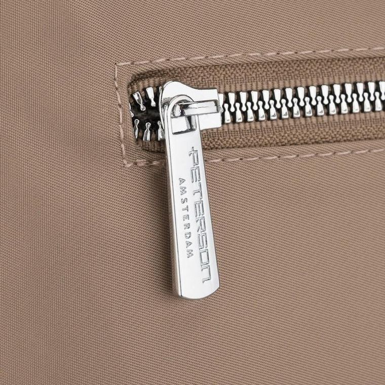 Torebka listonoszka, beżowa, skóra ekologiczna, Peterson