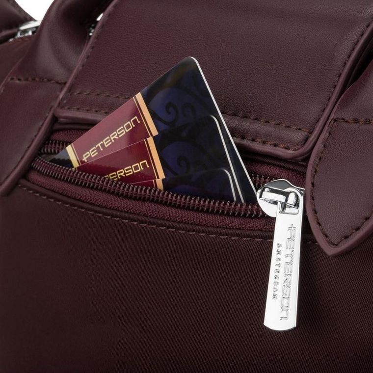 Torebka listonoszka, bordowa, Peterson