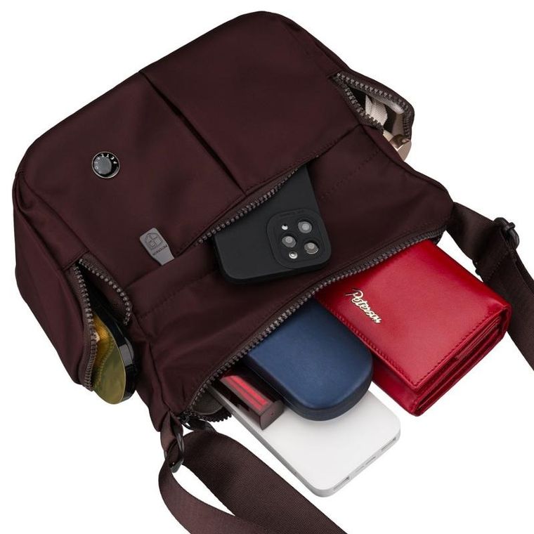 Torebka listonoszka, bordowa, Peterson