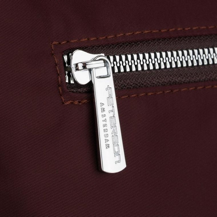 Torebka listonoszka, bordowa, skóra ekologiczna, Peterson