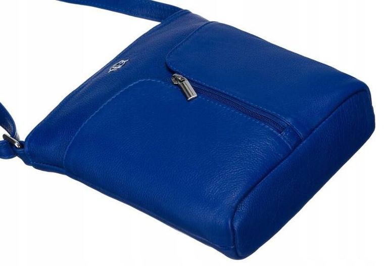 Torebka listonoszka, ciemnoniebieska, skórzana, Rovicky