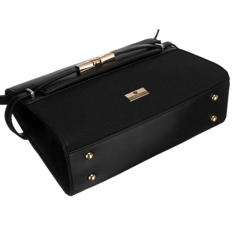 Torebka listonoszka, czarna, skóra ekologiczna, Peterson