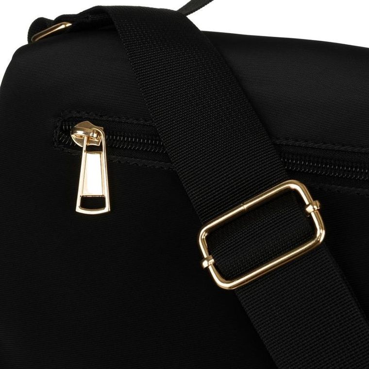 Torebka listonoszka, czarna, skóra ekologiczna, Petreson