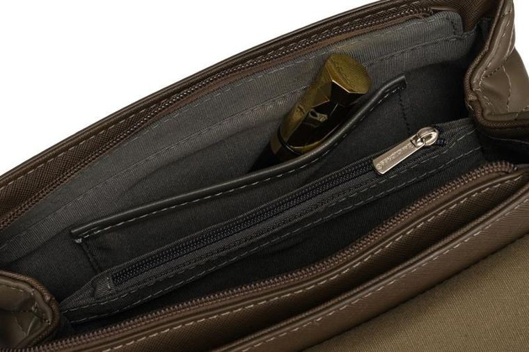 Torebka listonoszka, khaki, skóra ekologiczna, David Jones