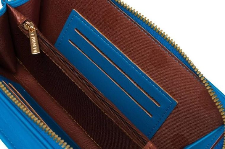 Torebka-portfel, niebieska, skóra ekologiczna, Cavaldi