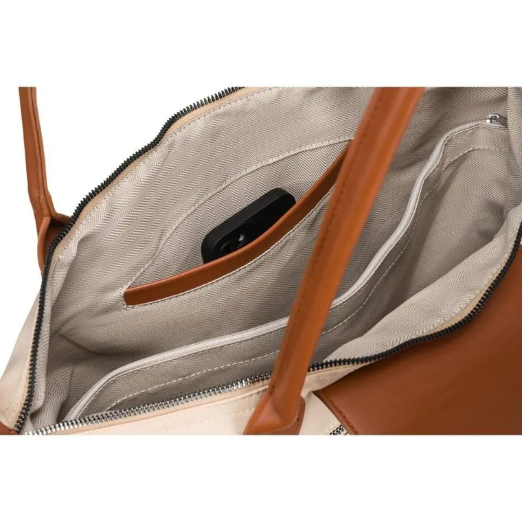 Torebka shopper, beżowa, Peterson