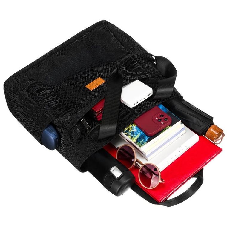 Torebka shopper, czarna, Rovicky