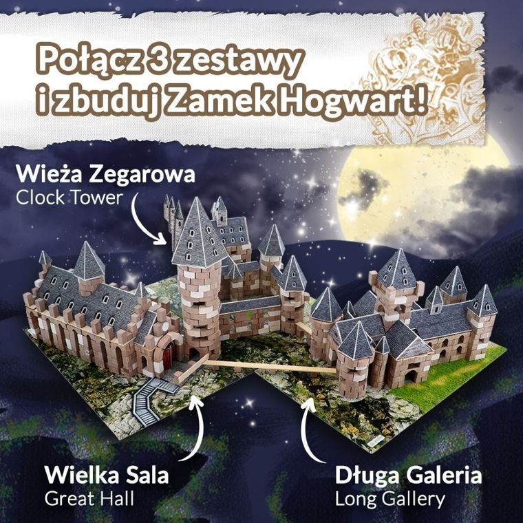 Trefl, Buduj z cegły, Harry Potter, Long Gallery, zestaw kreatywny z akcesoriami, 385 elementów