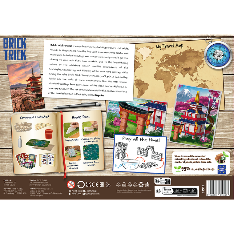 Trefl, Buduj z cegły, Travel, Pagoda, zestaw kreatywny, 160 elementów