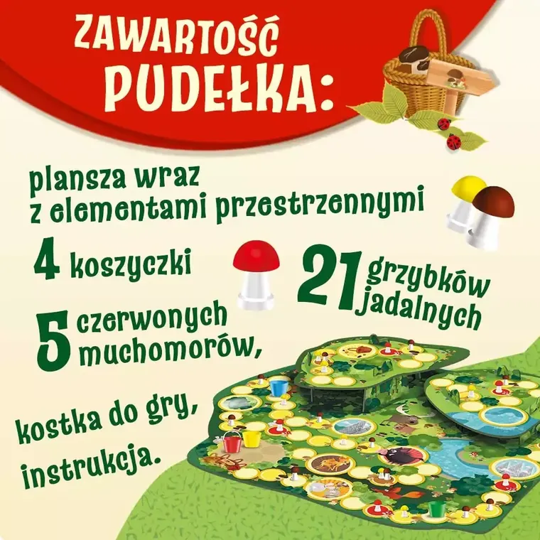 Trefl, Grzybobranie w Zielonym Gaju, gra familijna 3D