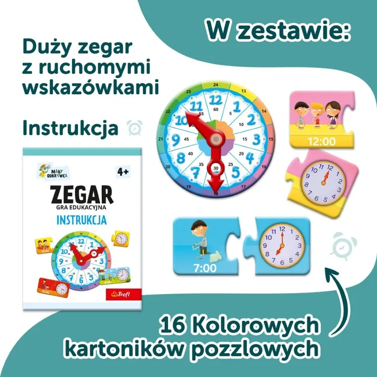 Trefl, Rodzina Treflików, Mały Odkrywca, Zegar, gra edukacyjna