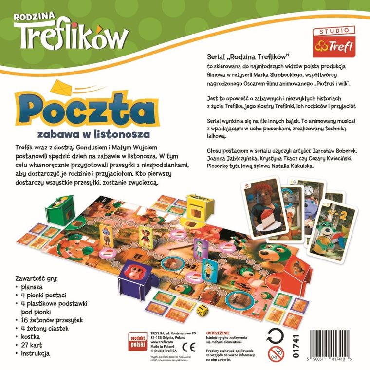 Trefl, Rodzina Treflików, Poczta. Zabawa w listonosza, gra planszowa