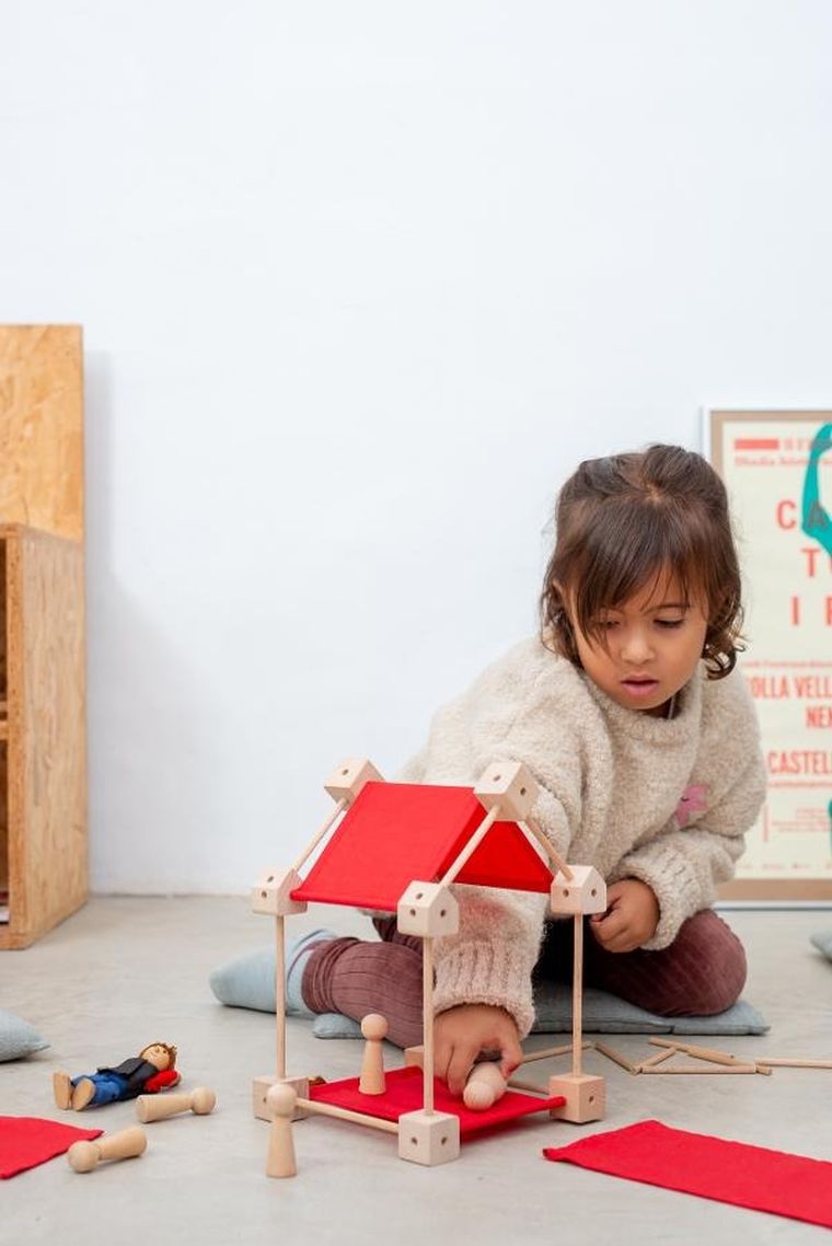 Trigonos, Mini Trigonos S, drewniane klocki konstrukcyjne, 42 elementy