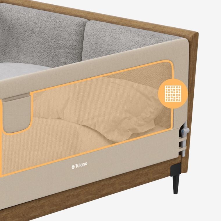 Tulano, Cover 30, barierka ochronna na łóżko, beige, 200 cm