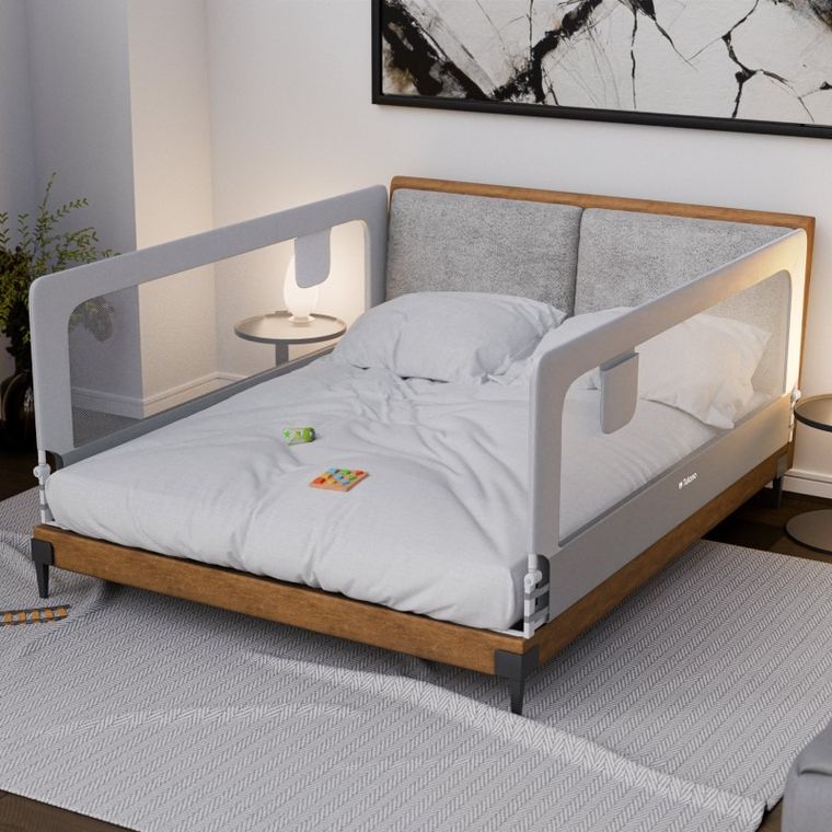 Tulano, Cover 30, barierka ochronna na łóżko, white-grey, 200 cm