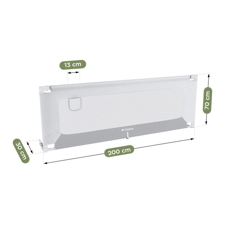 Tulano, Cover 40, barierka ochronna na łóżko, white-grey, 200 cm