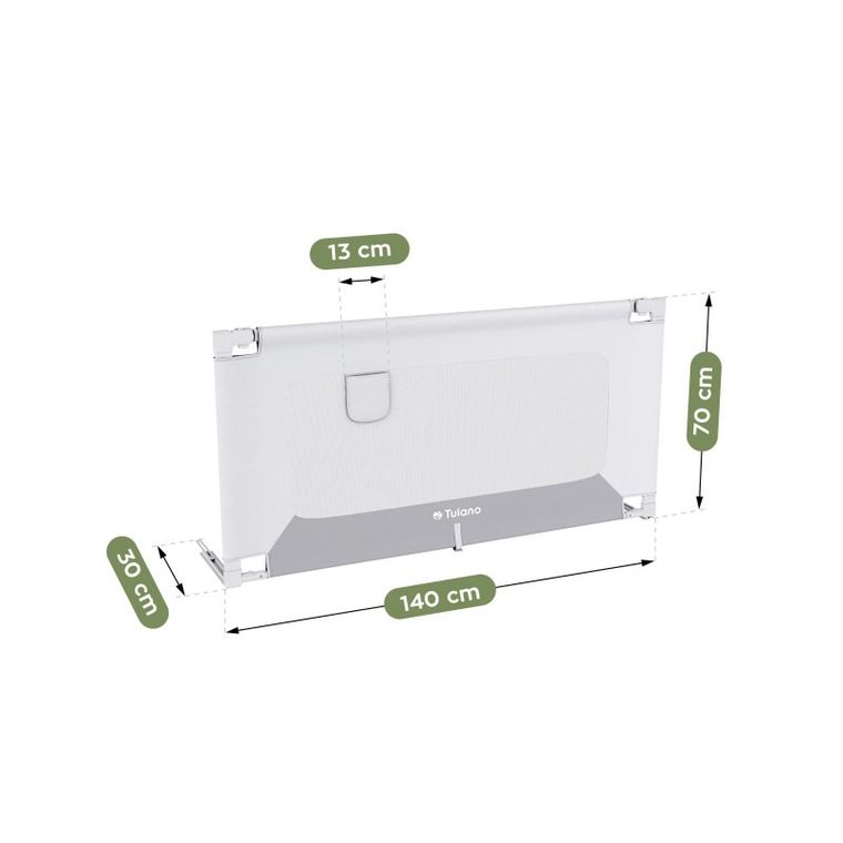 Tulano, Cover 44, barierka ochronna do łóżka, white-grey, 140 cm