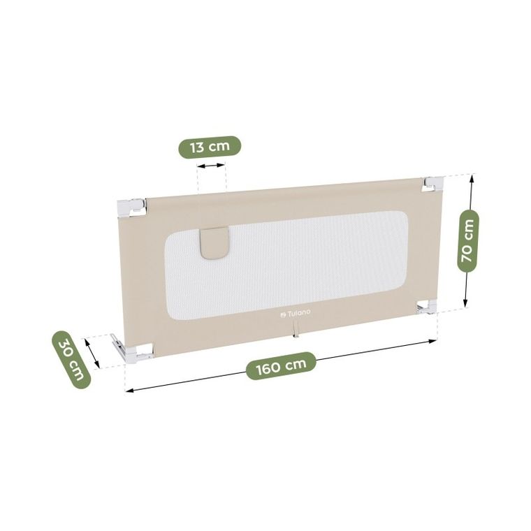 Tulano, Cover 46, barierka ochronna do łóżka, beige, 160 cm