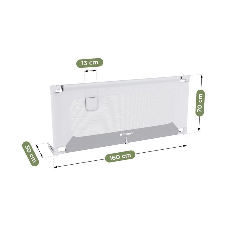 Tulano, Cover 46, barierka ochronna na łóżko, white-grey, 160 cm