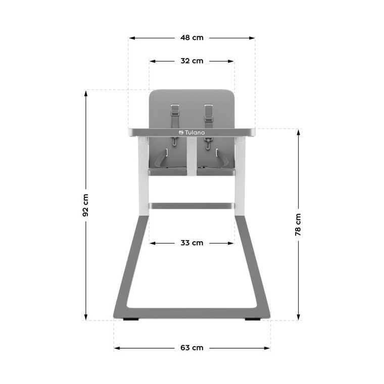 Tulano, Morsel 25, krzesełko do karmienia, grey-white