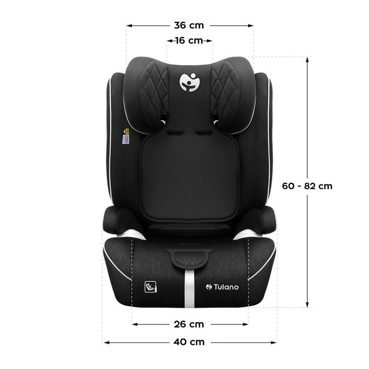 Tulano, Zooma 25, fotelik samochodowy, black, 76-150 cm