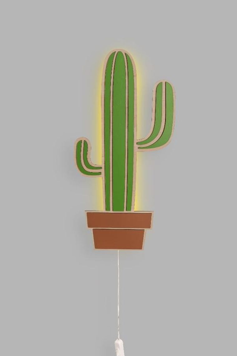tupti.lights, lampka nocna dla dzieci, drewniana, kaktus