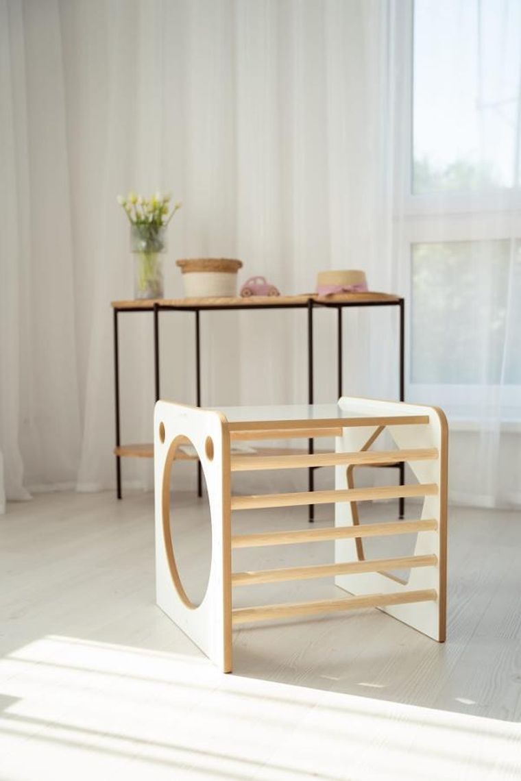 tupti.wood, kostka wielozadaniowa + mała zjeżdżalnia, drabinka