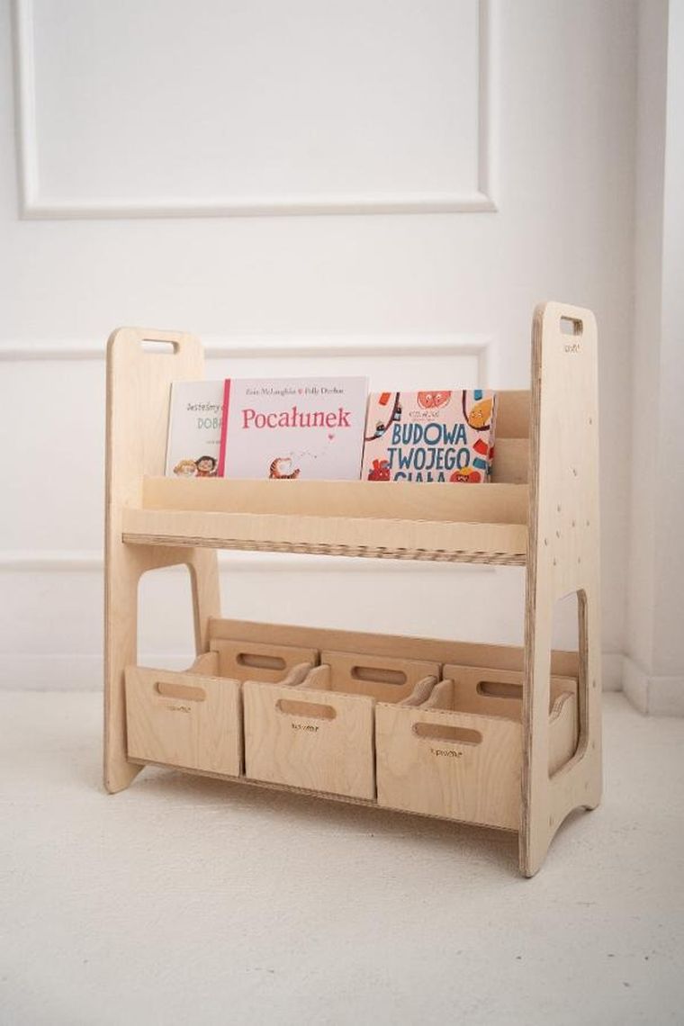 tupti.wood, L, biblioteczka, regał montessori