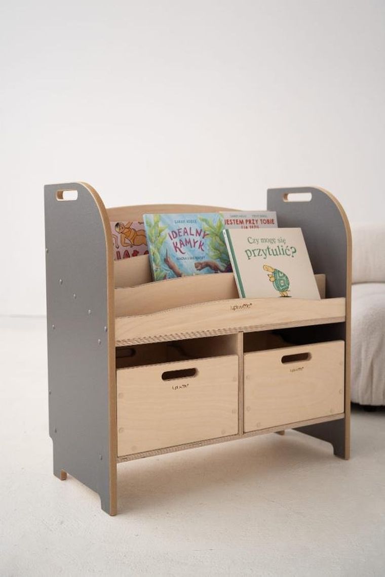 tupti.wood, Smart, biblioteczka, regał montessori, szara