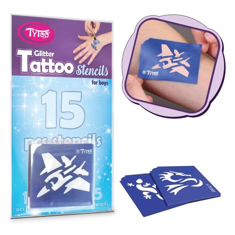 TyToo, zestaw szablonów do tatuaży, odważny, 15 elementów