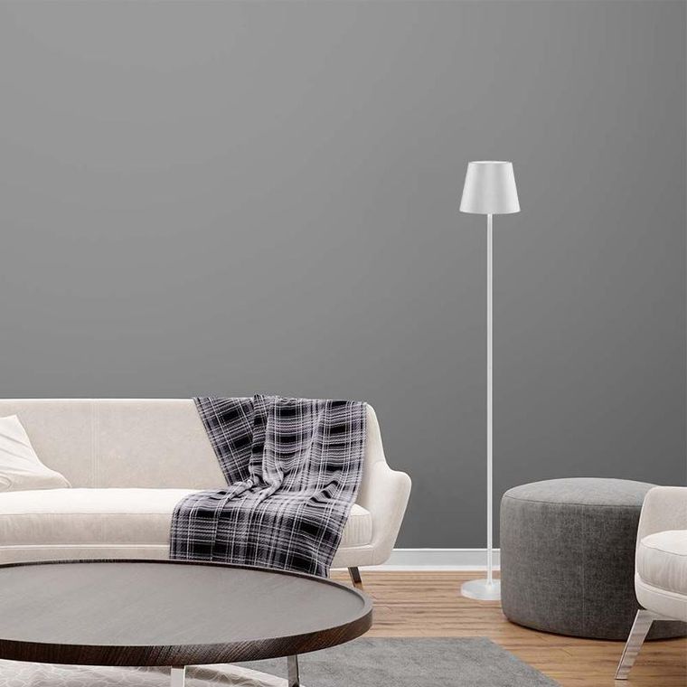 V-tac, lampa podłogowa LED, biała, ładowalna, 3000K, 4W