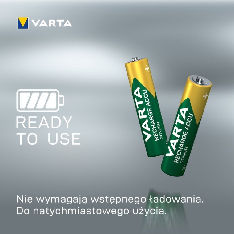 VARTA, Ready2Use, zestaw akumulatorków AAA, 1000 mAh, Ni-MH