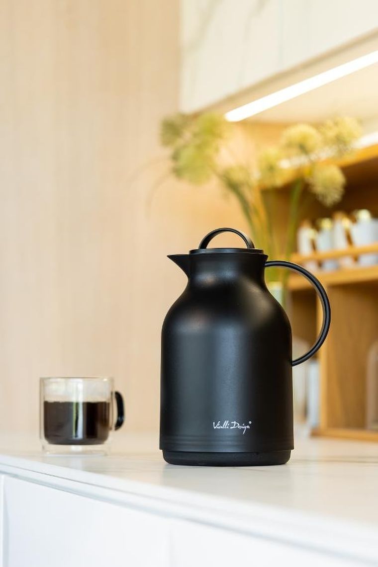 Vialli Design, Amo, termos z wkładem szklanym, czarny, 1l