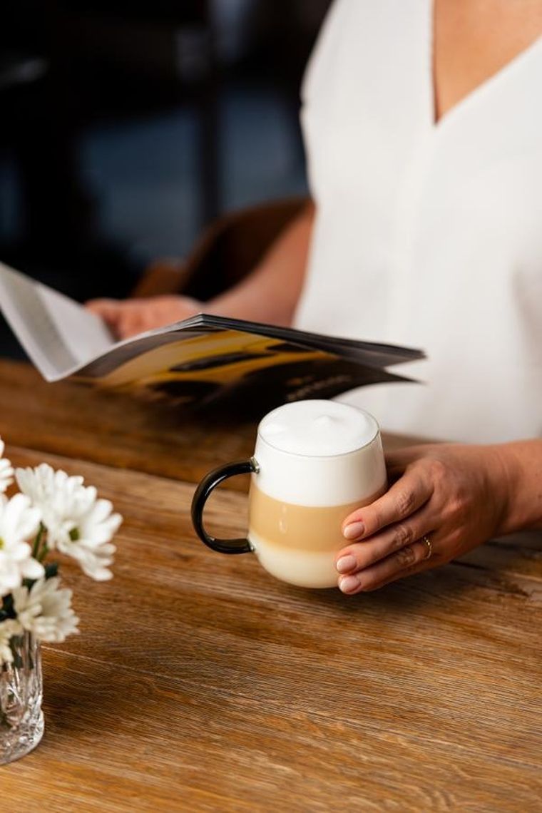 Vialli Design, Bolla, szklanki z uchem, szare, 400 ml, 2 szt.