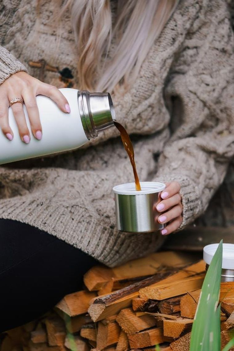 Vialli Design, Fuori, termos turystyczny, biały, 1l