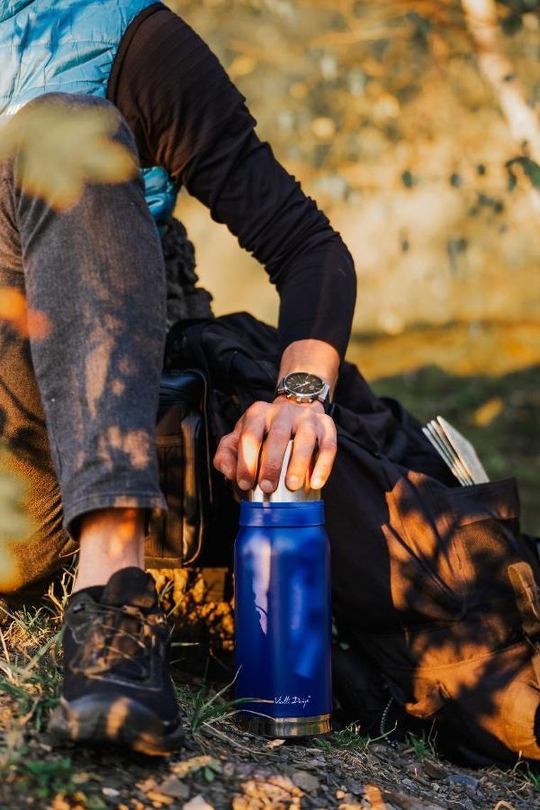 Vialli Design, Fuori, termos turystyczny, granatowy, 1l