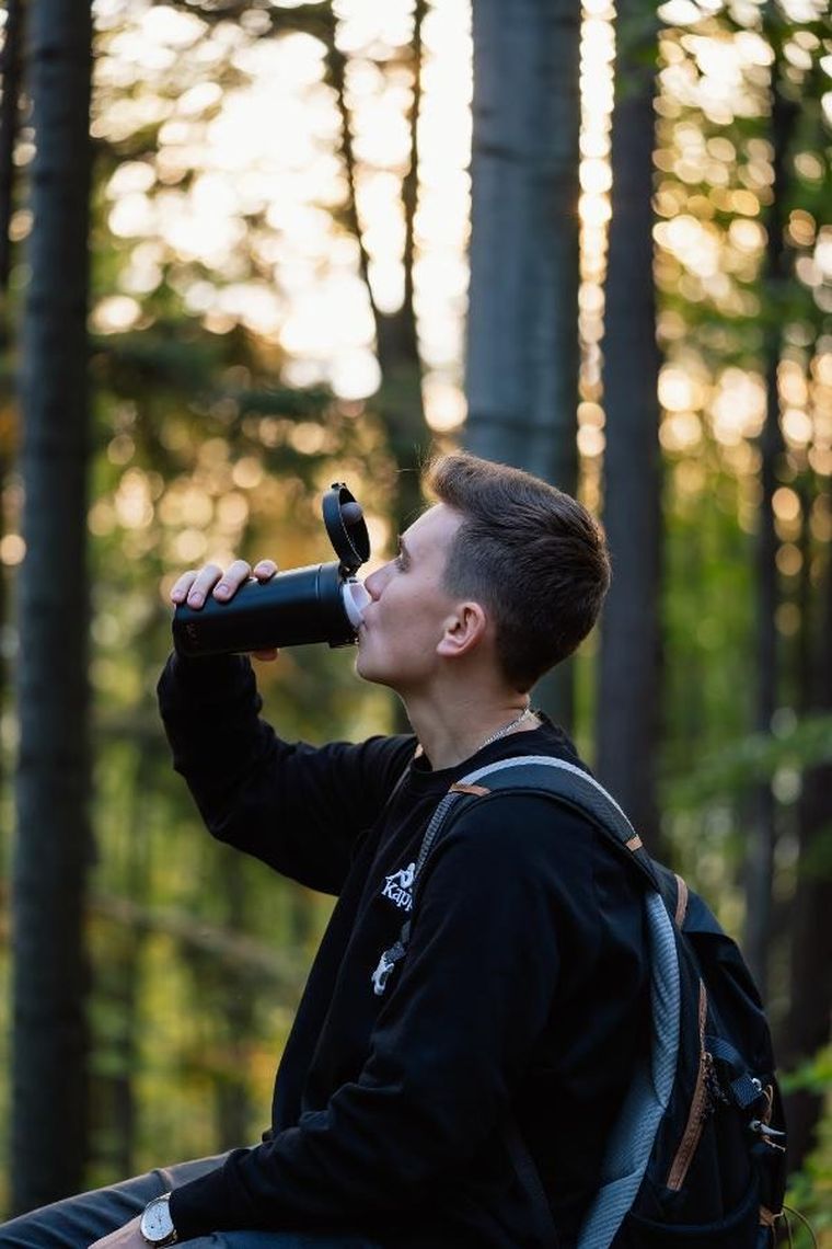 Vialli Design, kubek termiczny, 400 ml, FUORI, czarny Rose Gold