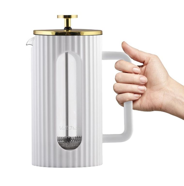 Vialli Design, Livio, zaparzacz do kawy i herbaty, biało-złoty, 1000 ml