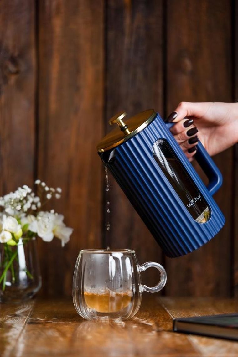 Vialli Design, Livio, zaparzacz do kawy i herbaty, indigo, 1000 ml