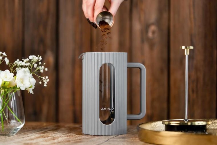 Vialli Design, Livio, zaparzacz do kawy i herbaty, szary, 1000 ml