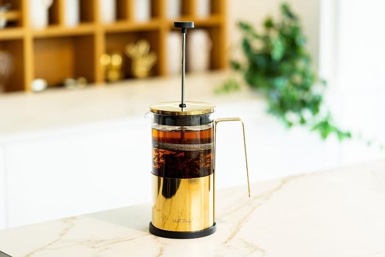 Vialli Design, zaparzacz do kawy i herbaty, 1000 ml, Diamante złoty