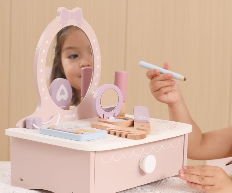 Viga, PolarB, drewniana toaletka z akcesoriami