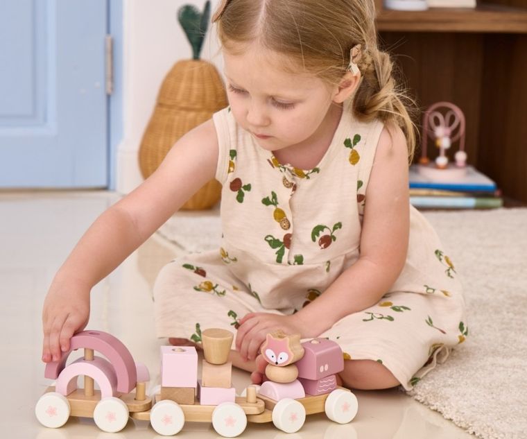 Viga, PolarB, drewniany pociąg z elementami do układania