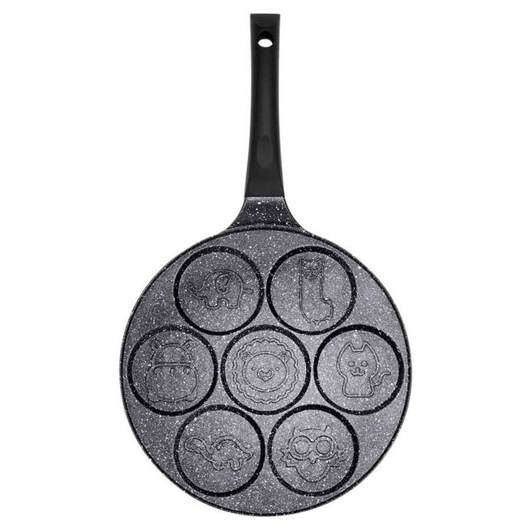 Vilde, Black Line, patelnia do jajek granitowa, 7 otworów, 26 cm