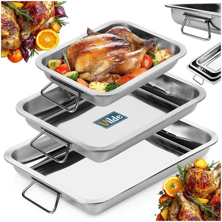 Vilde, brytfanna stalowa prostokątna, 3 szt.