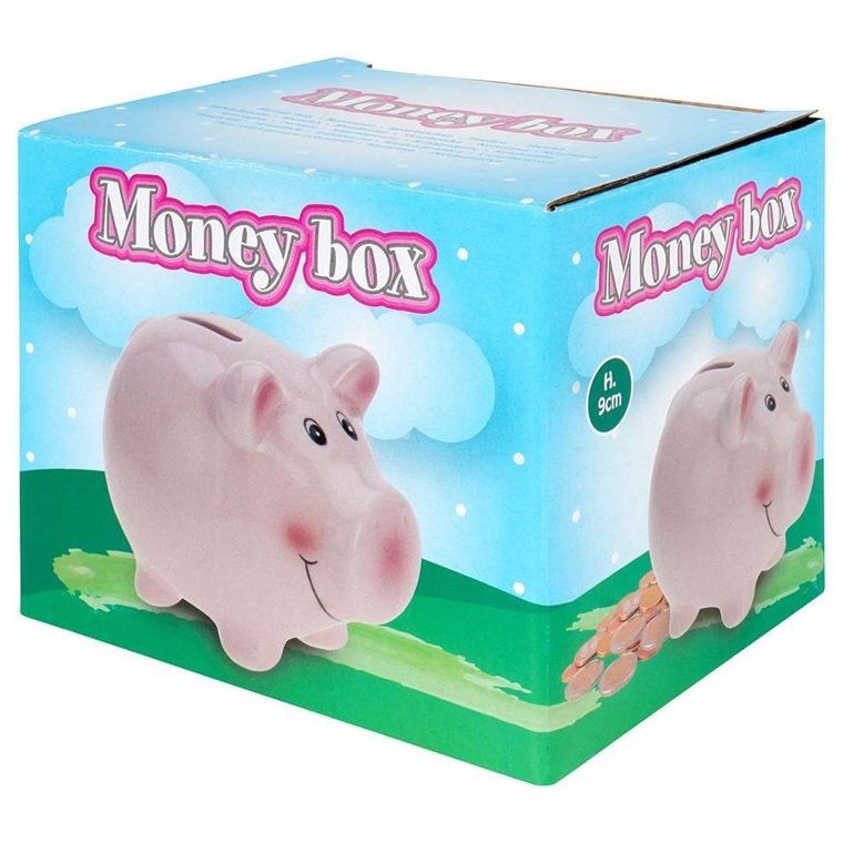 Vilde, ceramiczna skarbonka otwierana, świnka różowa, 12 cm